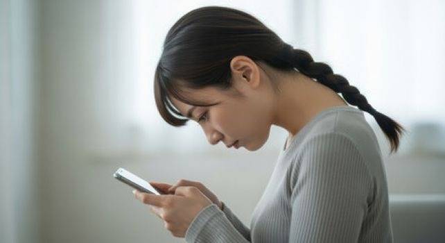 スマホ首を防ぐ！正しい持ち方．．．千葉駅周辺フルハンドで体質改善(^^)/